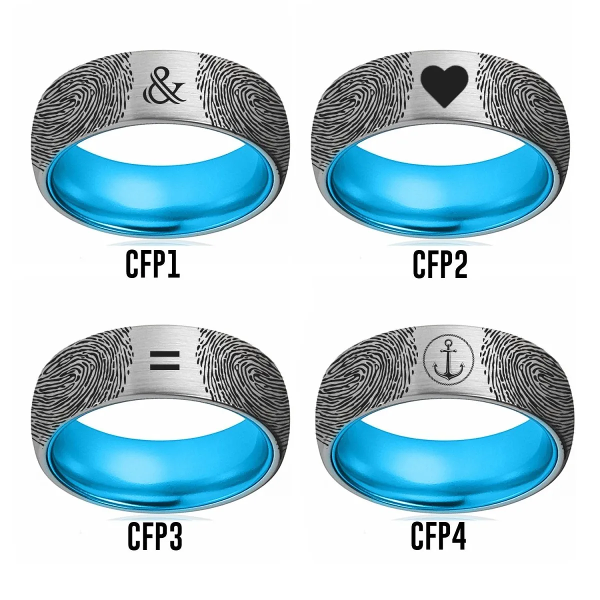 Fingerprint Ring | Mens Wedding Band, Couple Wedding Ring, Memorial Ring