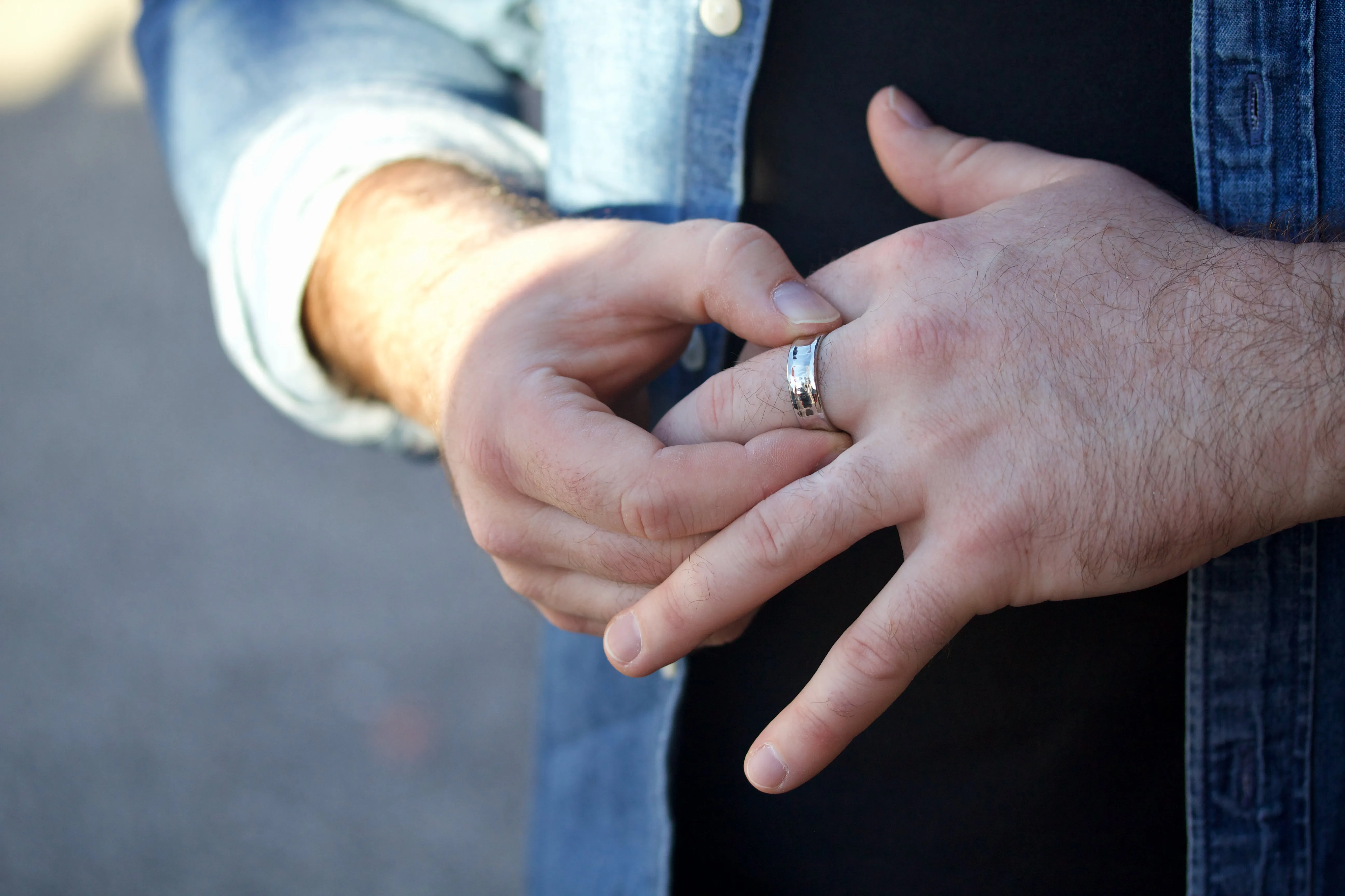 Forged Platinum Wedding Band