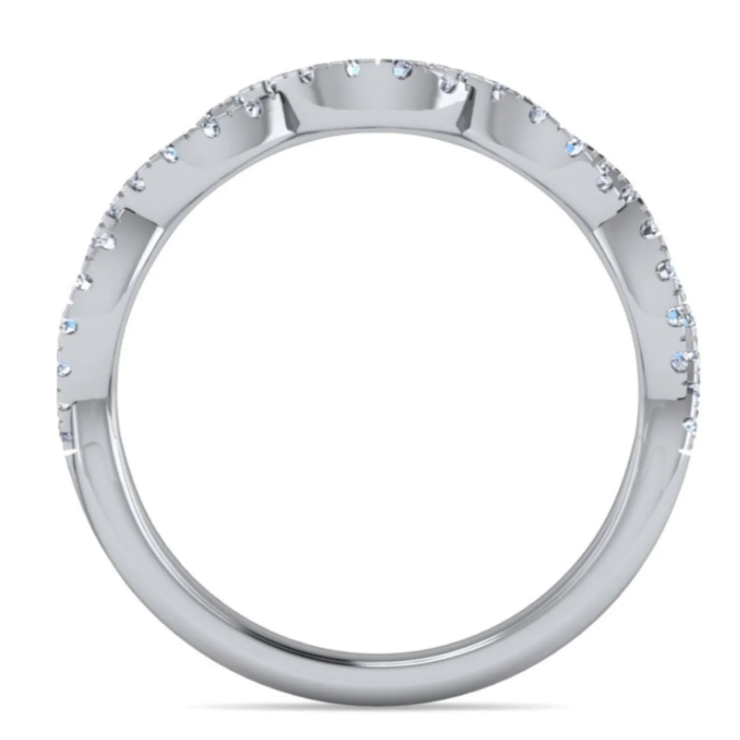 Gabriel & Co. Twist Round Cut Diamond Wedding Band