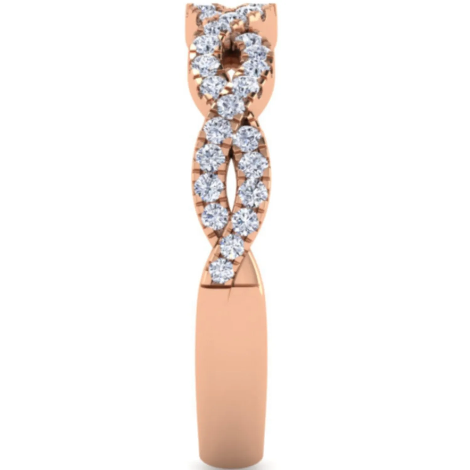 Gabriel & Co. Twist Round Cut Diamond Wedding Band