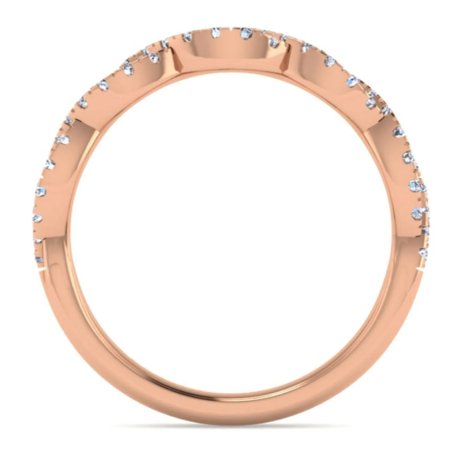 Gabriel & Co. Twist Round Cut Diamond Wedding Band
