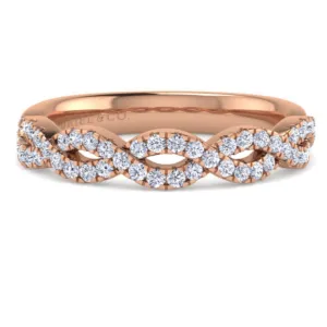 Gabriel & Co. Twist Round Cut Diamond Wedding Band