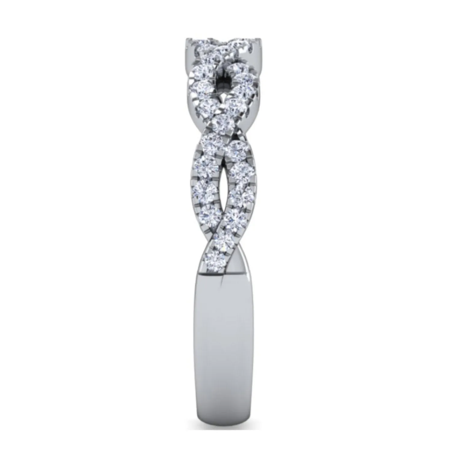Gabriel & Co. Twist Round Cut Diamond Wedding Band