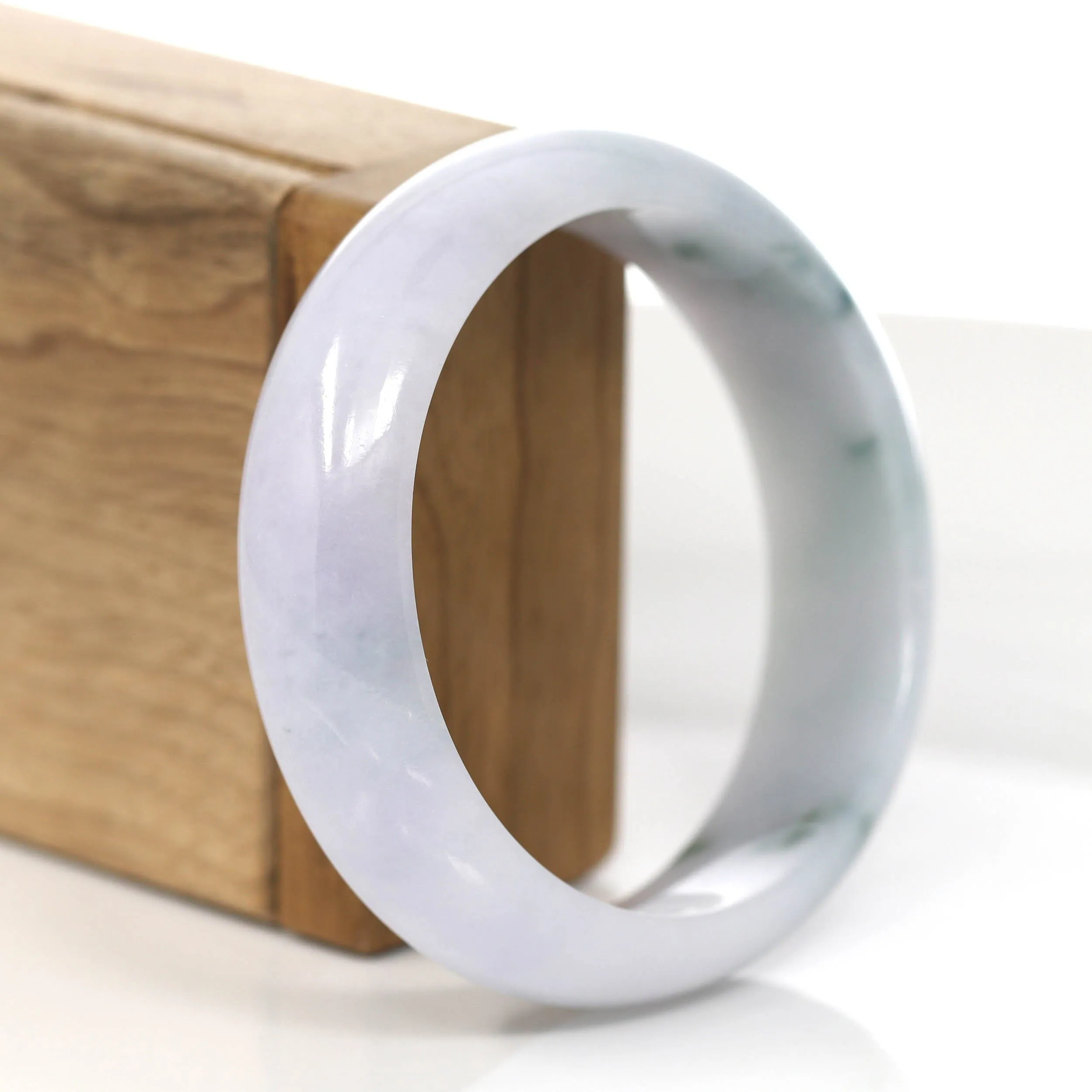 Genuine Burmese Blue green & Lavender Jadeite Jade Bangle Bracelet (58.73mm)#863