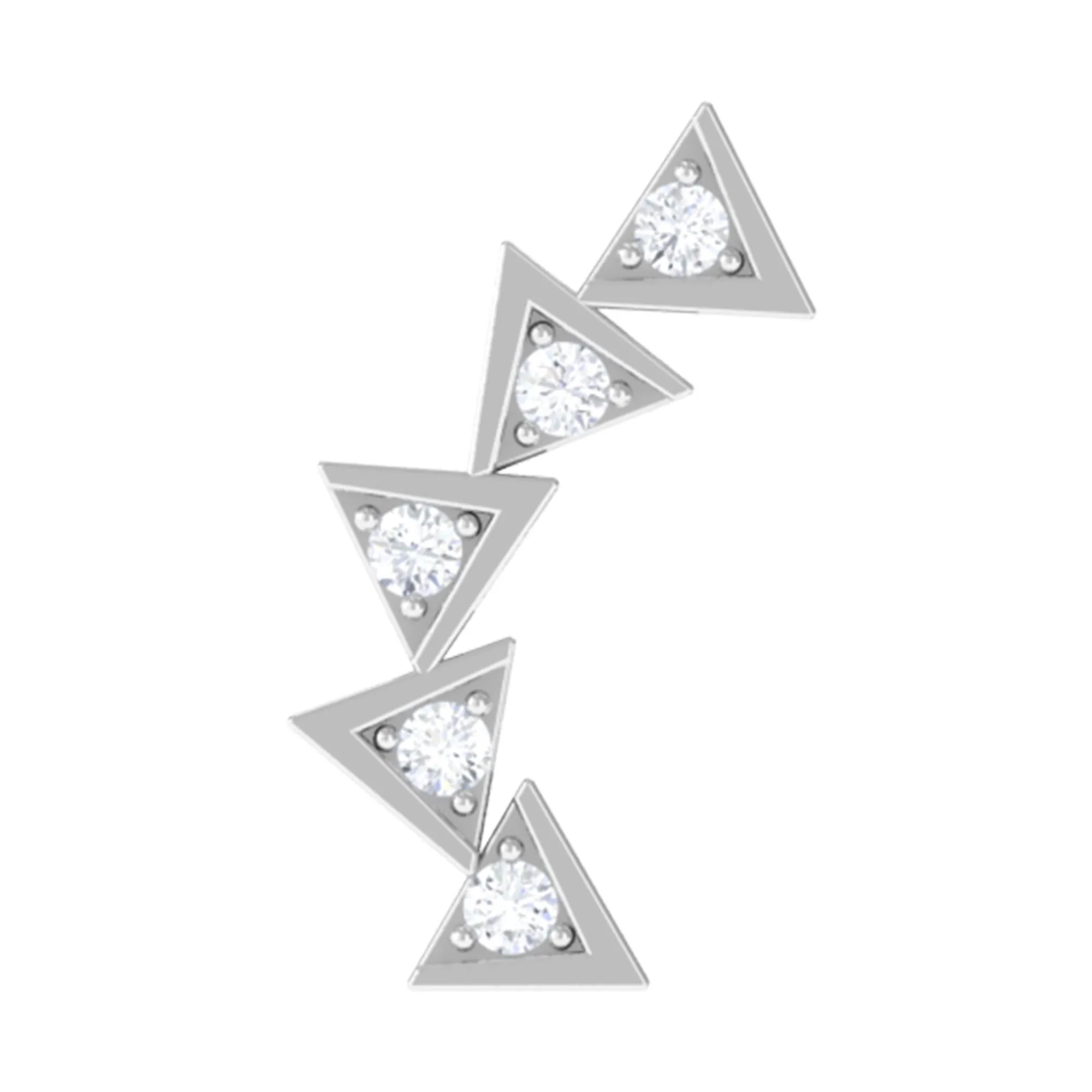 Genuine Diamond Geometric Curved Cartilage Earring