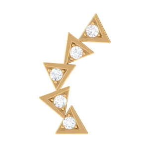 Genuine Diamond Geometric Curved Cartilage Earring