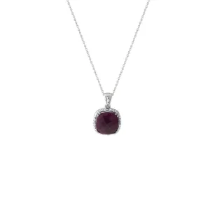 Genuine Ruby and Diamond Silver Pendant