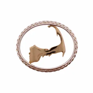 Gold & Silver Large Cape Cod Map Bracelet Top
