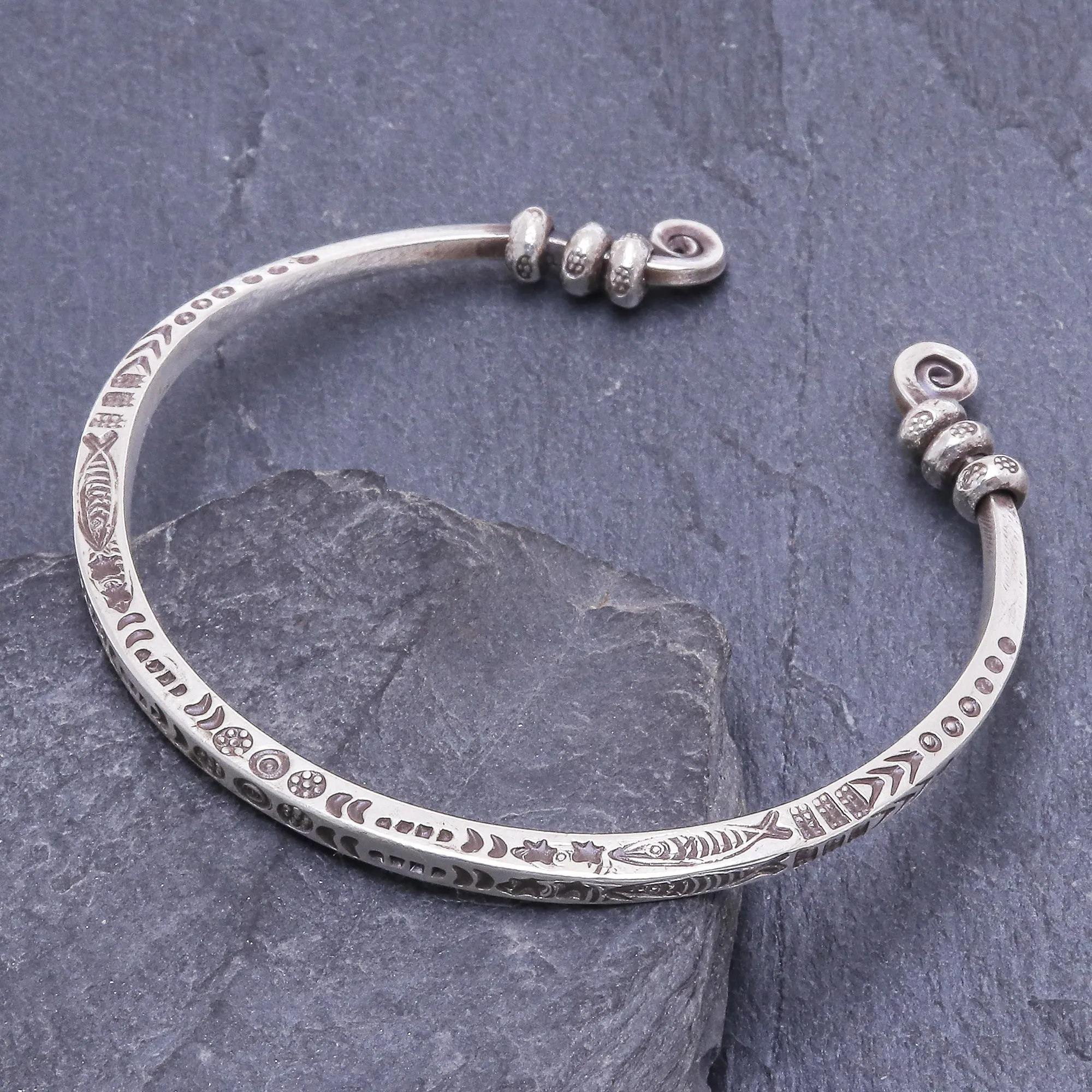 Hand Crafted Sterling Silver Cuff Bracelet - Beauty Mark | NOVICA