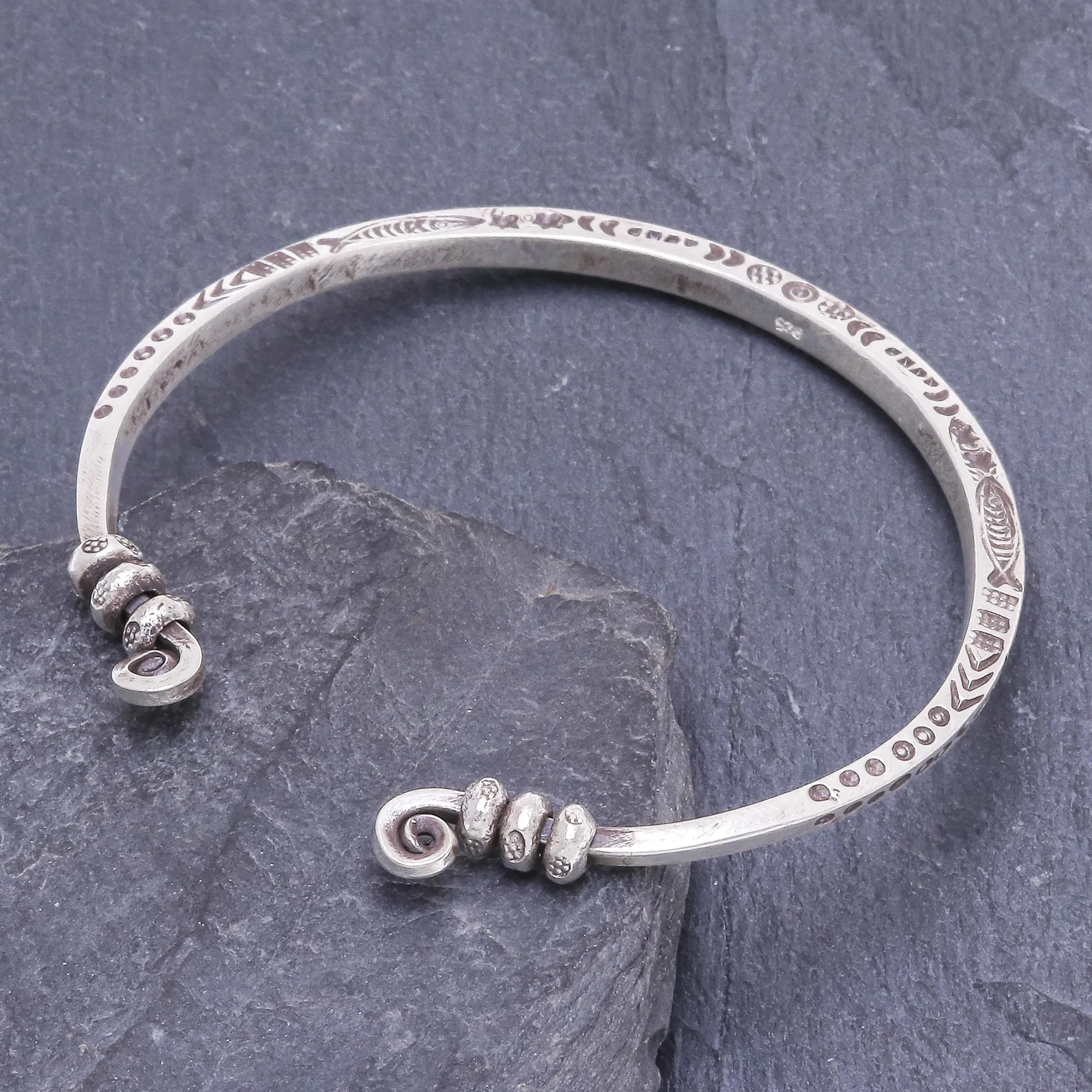 Hand Crafted Sterling Silver Cuff Bracelet - Beauty Mark | NOVICA