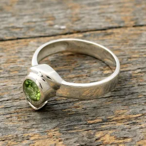 Handcrafted Sterling Silver Peridot Ring - Sea of Love | NOVICA