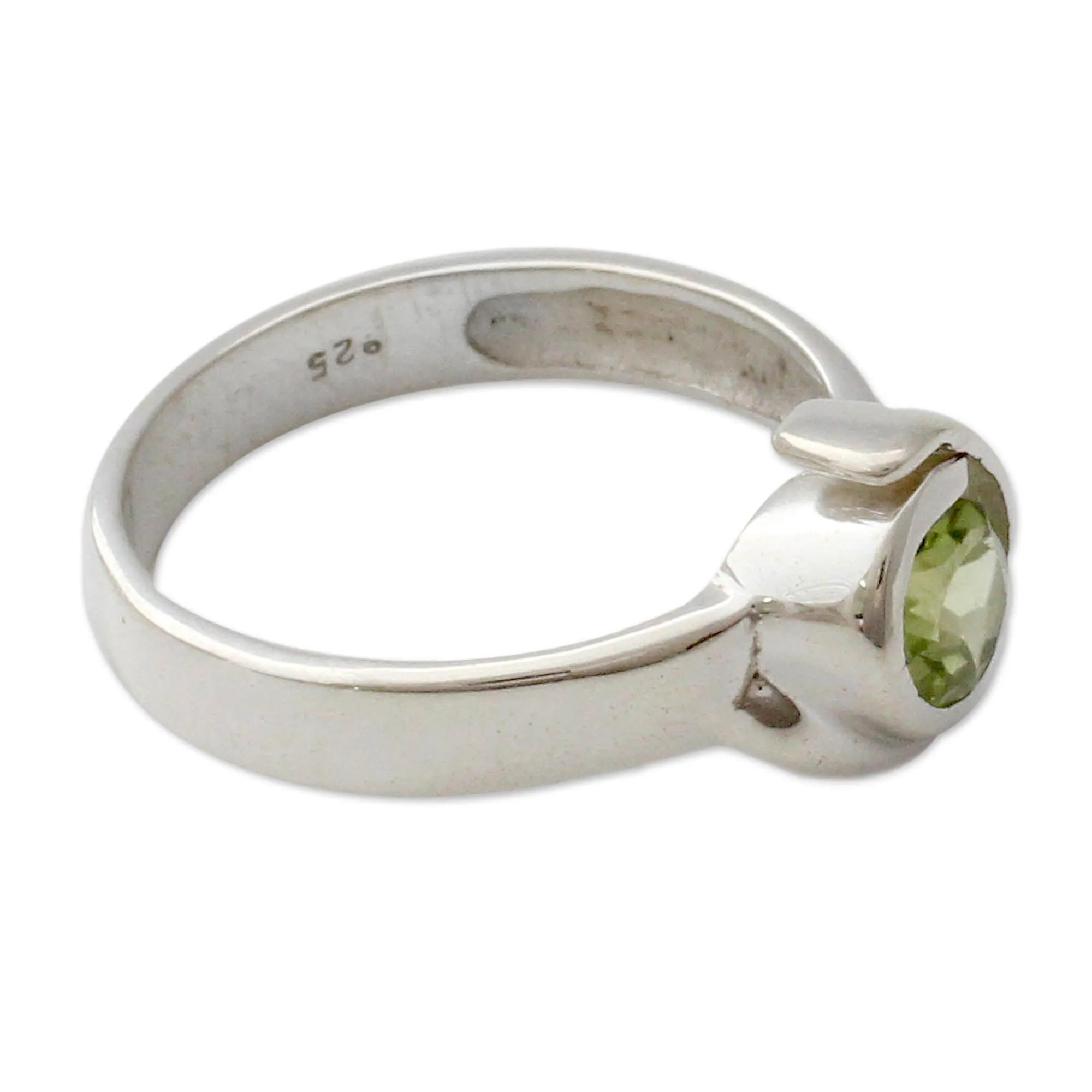 Handcrafted Sterling Silver Peridot Ring - Sea of Love | NOVICA
