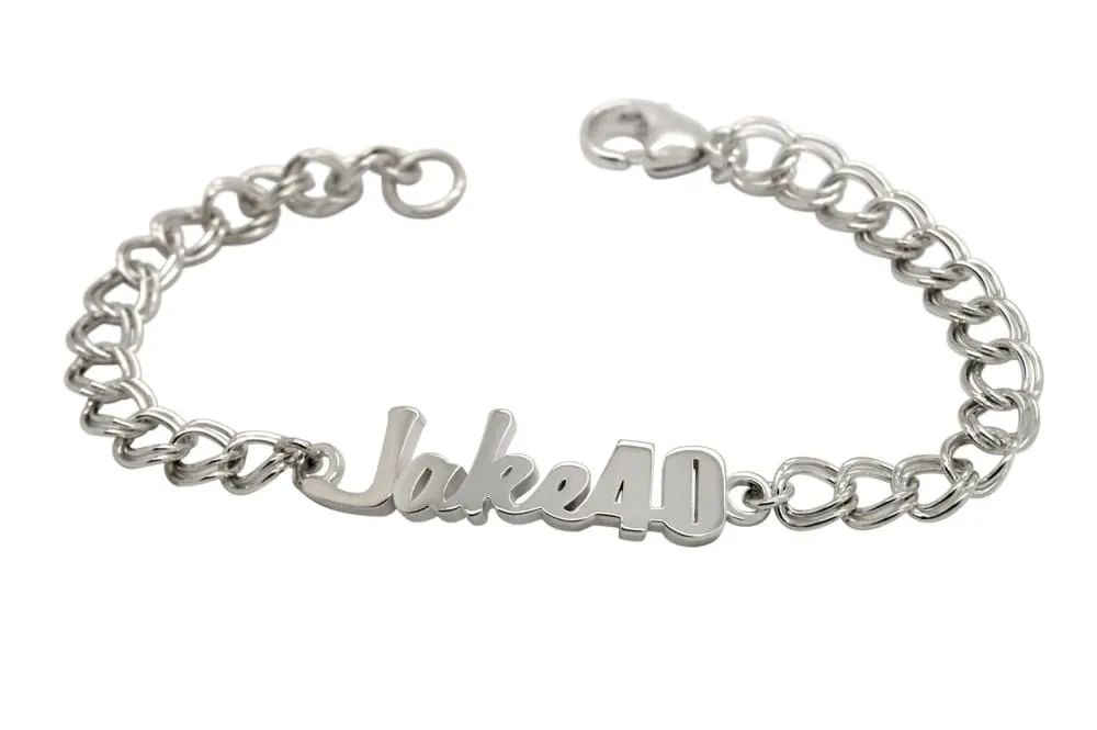 Handwriting Bracelet for Men: Sterling Silver Personalized Handwritten Jewelry for Men, Dad Bracelet