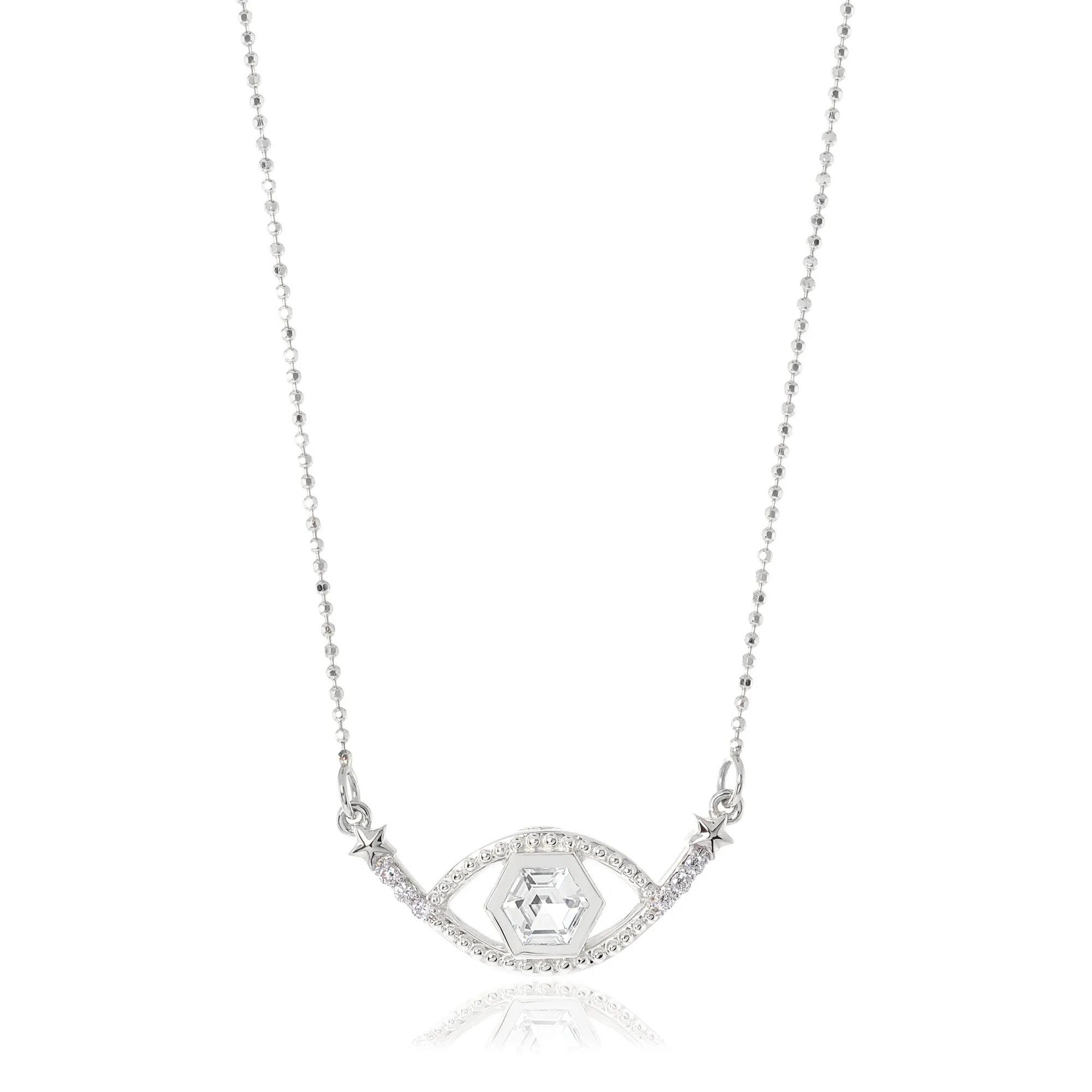 Honeycomb Gemstone & Diamond 18K Evil Eye Necklace