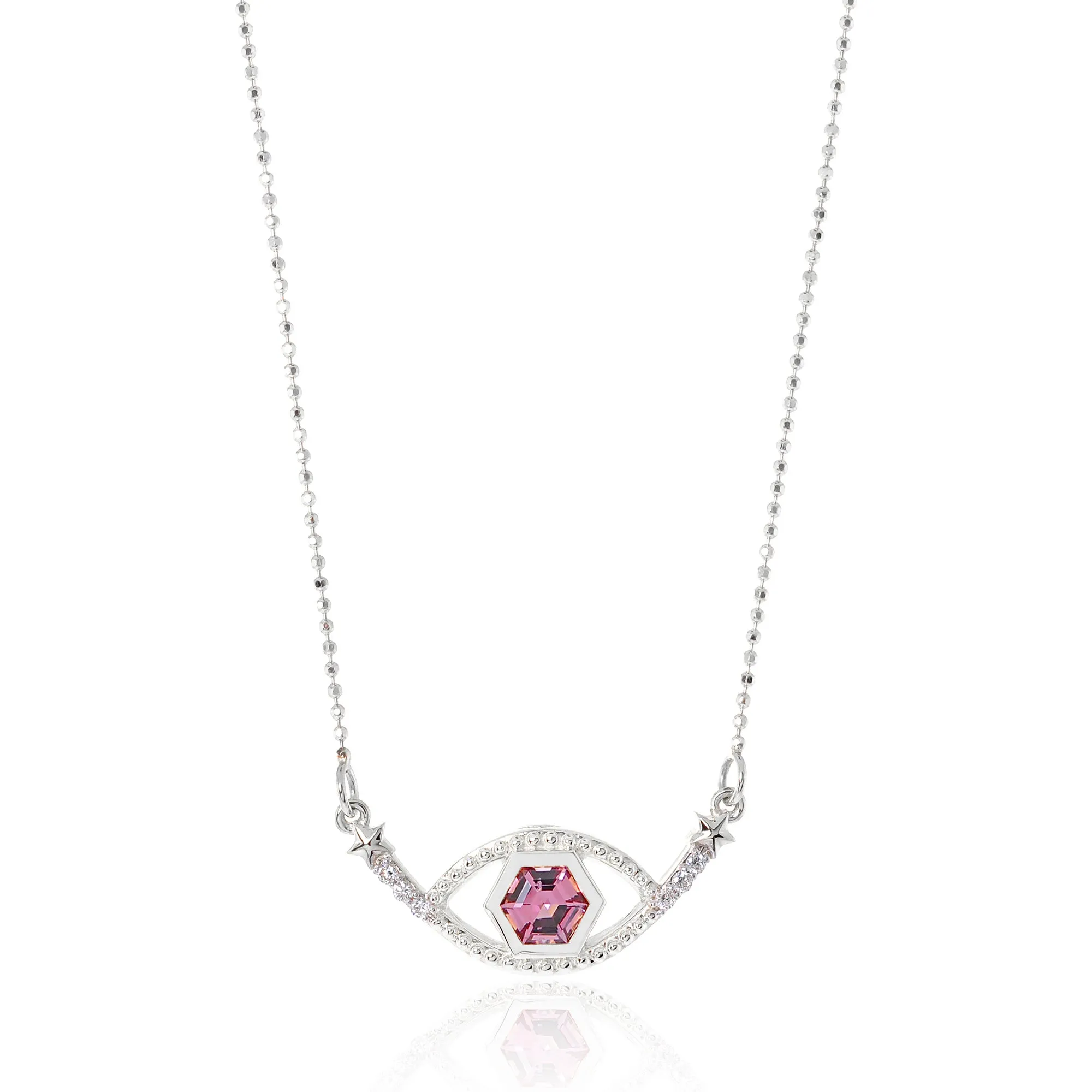 Honeycomb Gemstone & Diamond 18K Evil Eye Necklace
