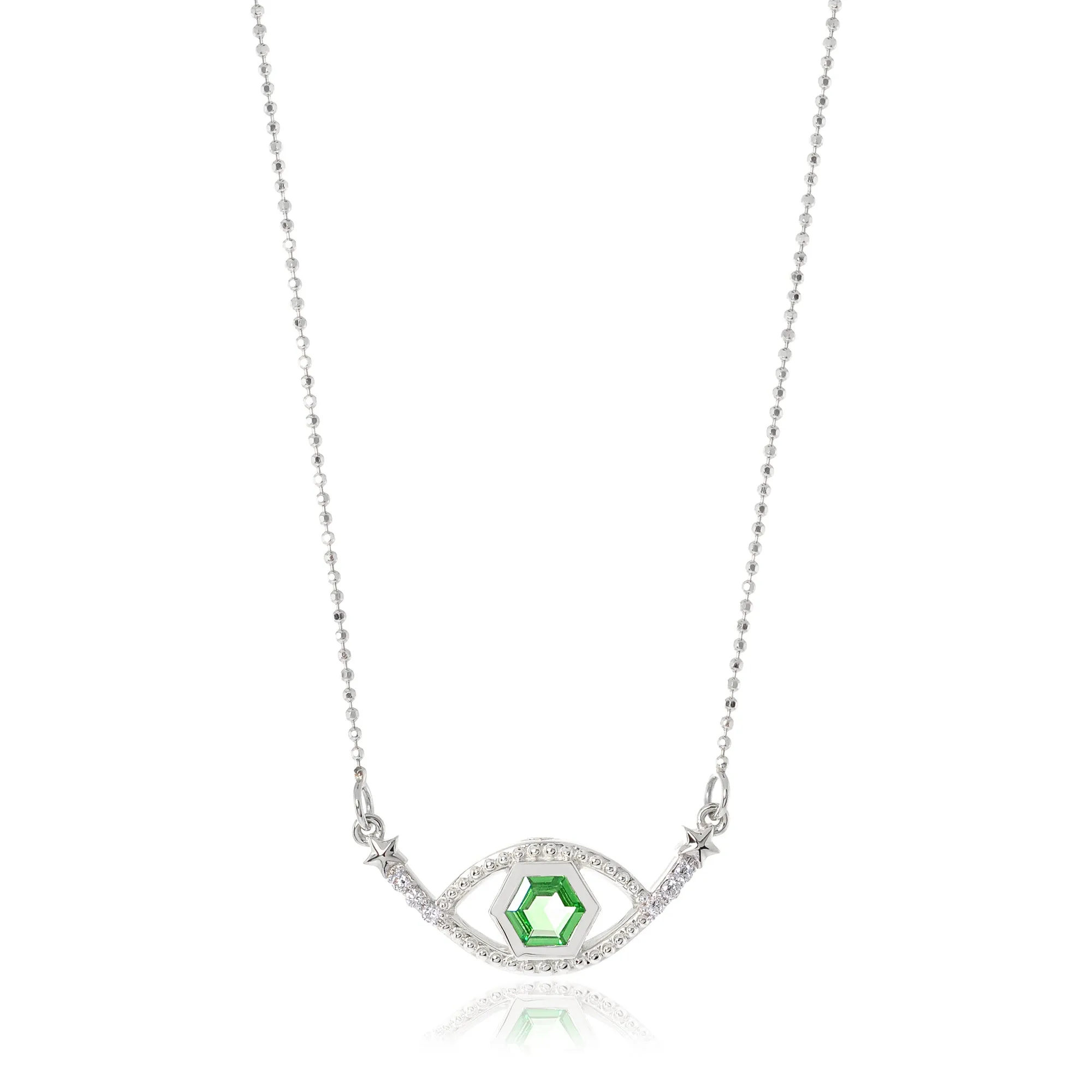 Honeycomb Gemstone & Diamond 18K Evil Eye Necklace