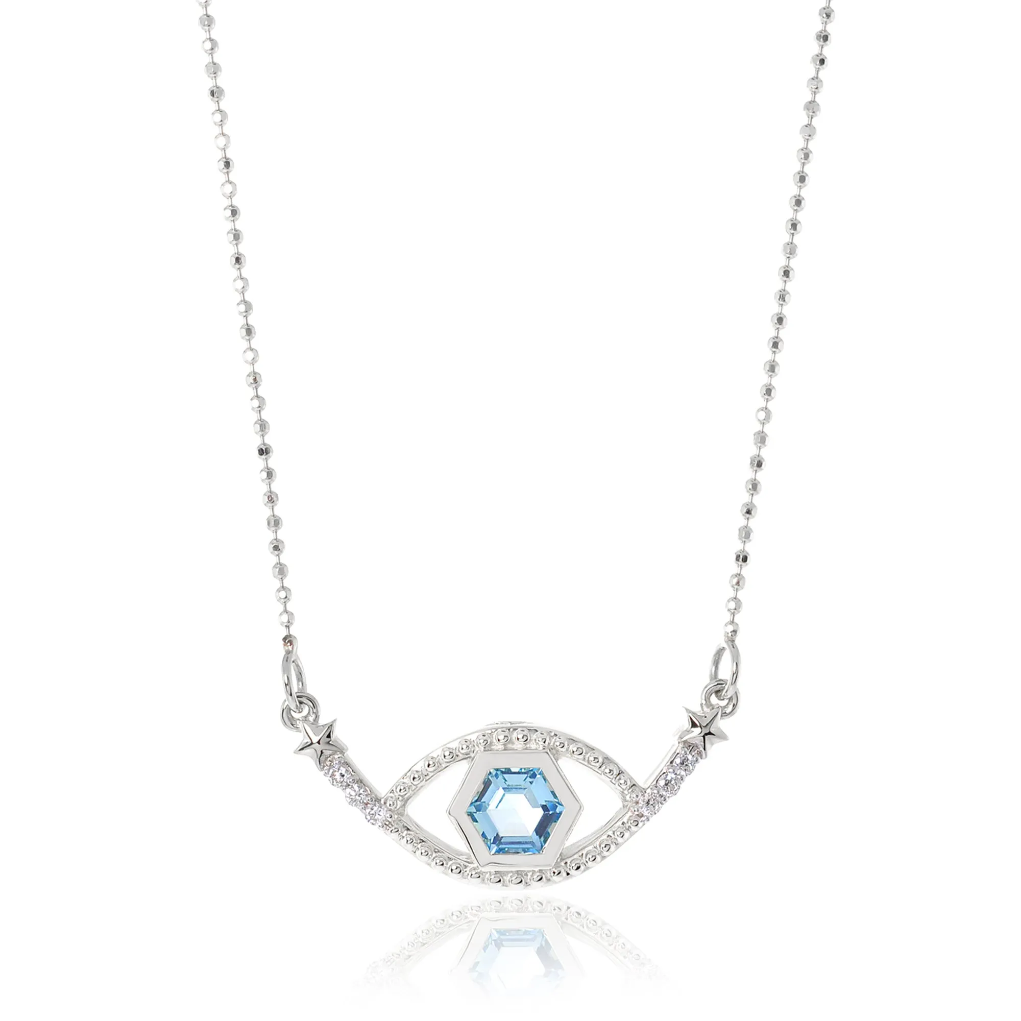 Honeycomb Gemstone & Diamond 18K Evil Eye Necklace