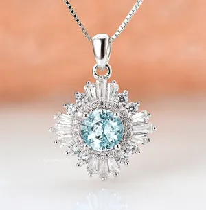 Joelle Aquamarine Necklace- Sterling Silver