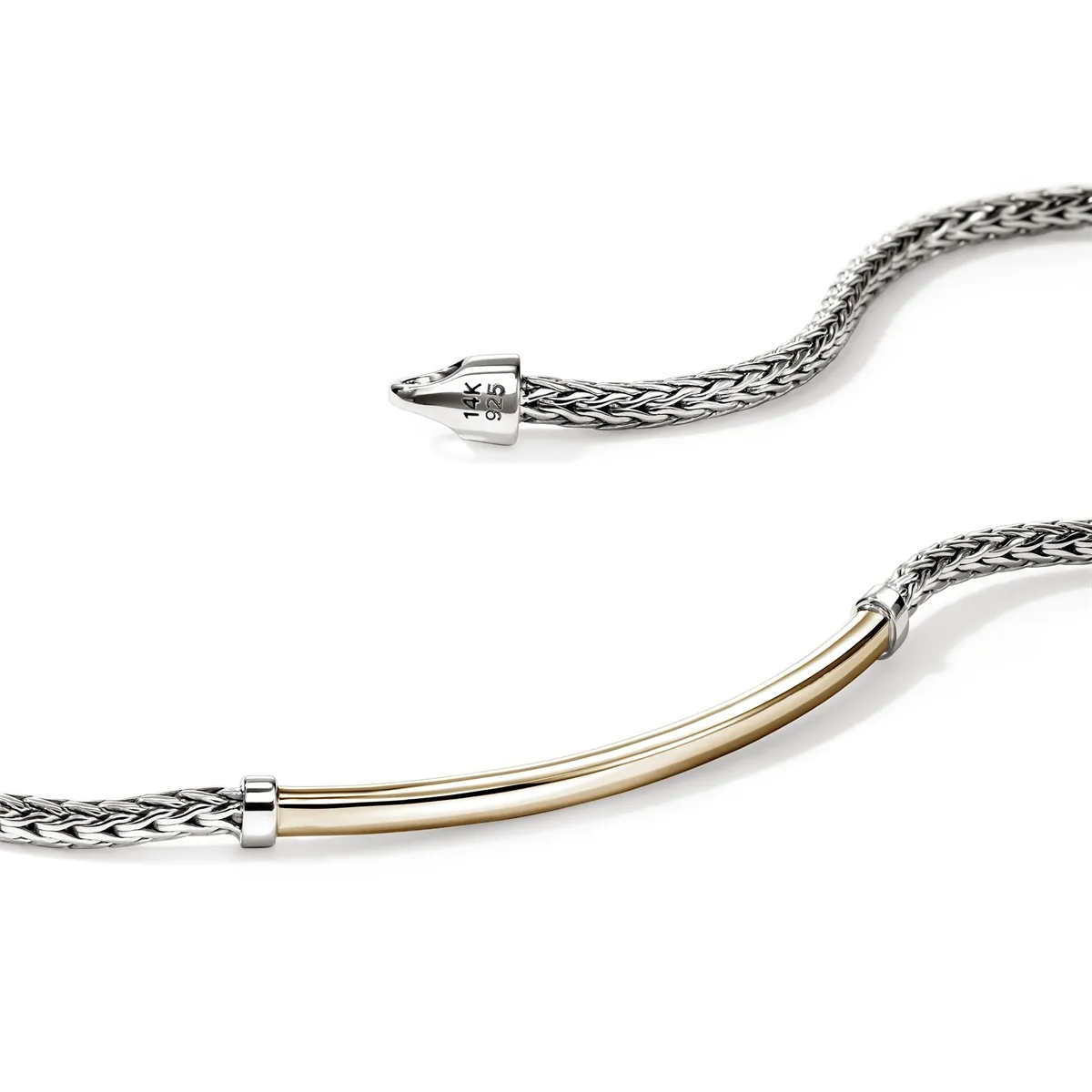 John Hardy Essentials Silver and 14K Gold 2.5mm Bracelet