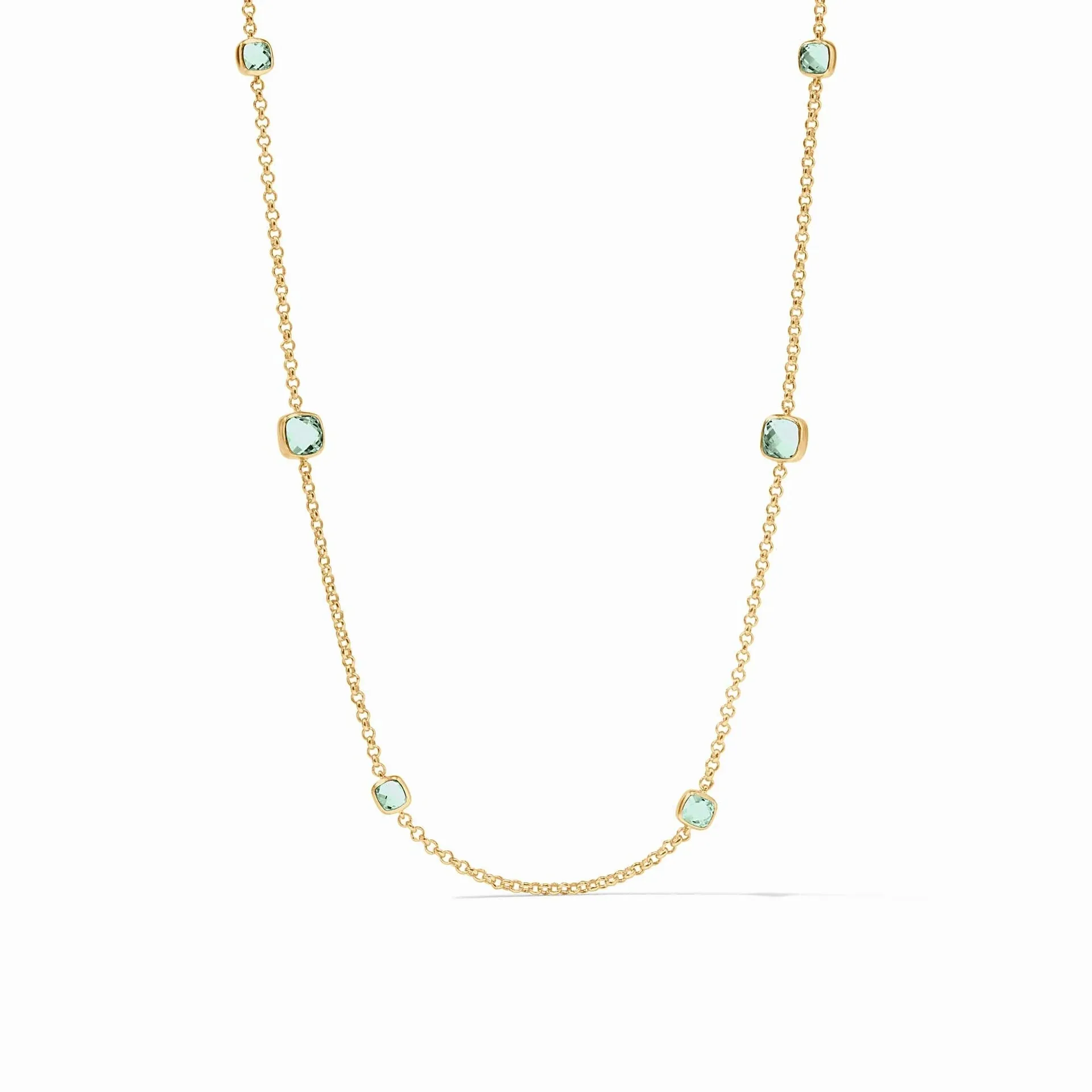 Julie Vos - Aquitaine Station Necklace - Aquamarine Blue