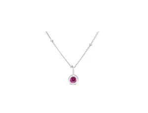 July Birthstone Necklace - Silver