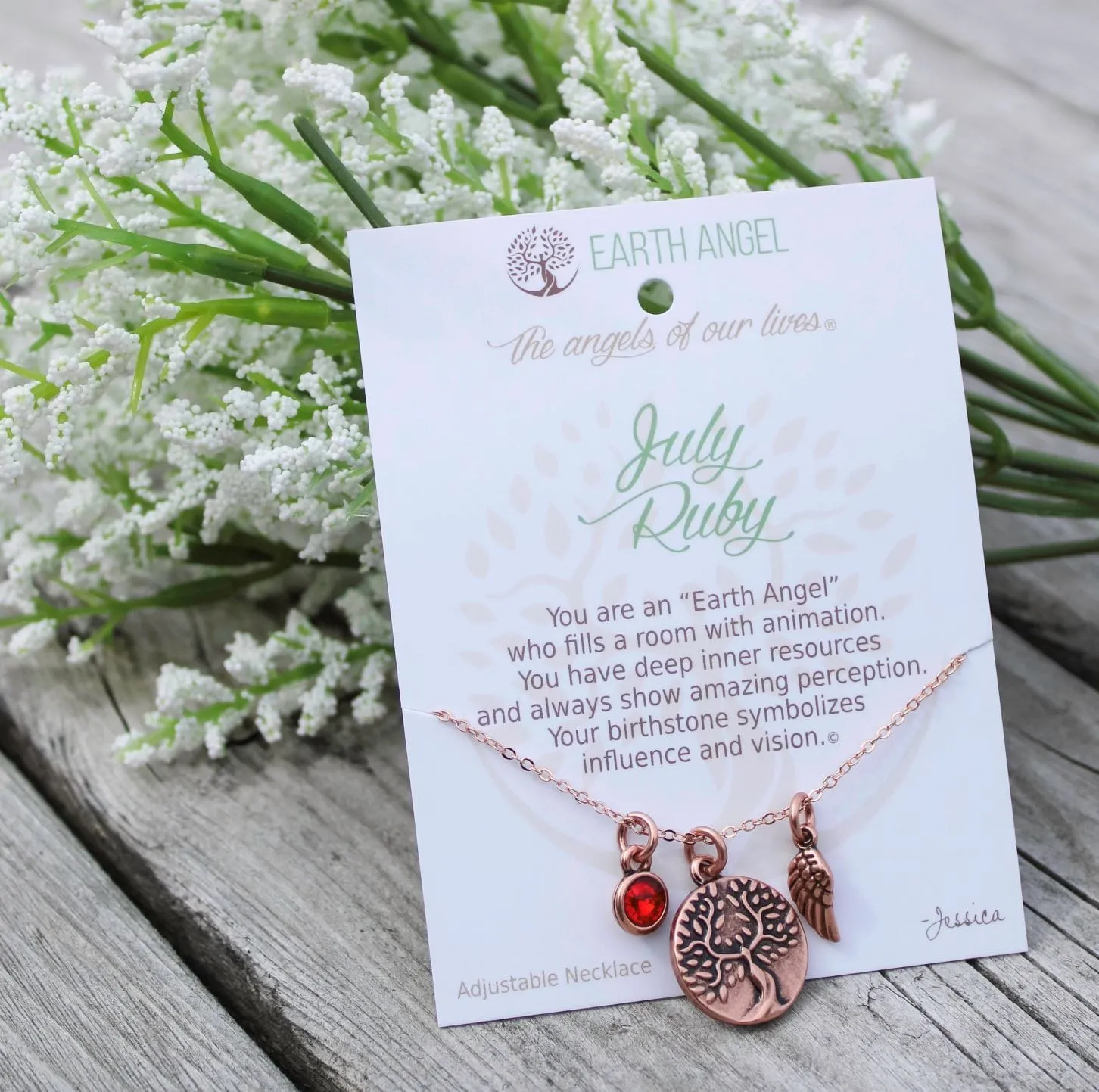 July - Ruby: Birthstone Necklace