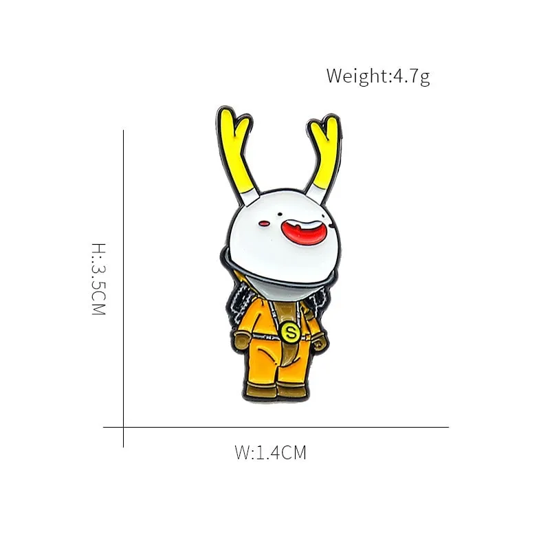 Kawaii Cartoon Antlers Head Brooch