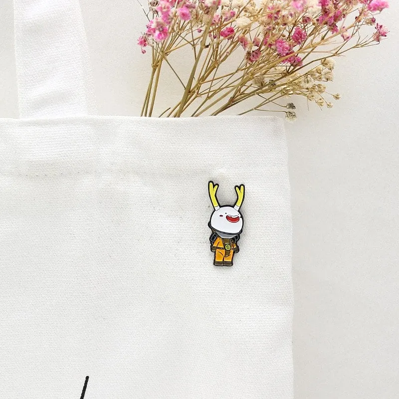 Kawaii Cartoon Antlers Head Brooch