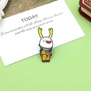 Kawaii Cartoon Antlers Head Brooch