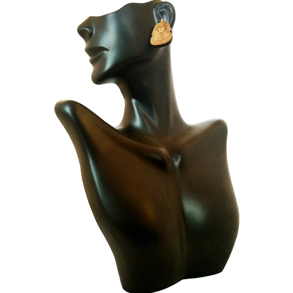King Tut earrings | Egypt Earrings | Egyptian Earrings | Tutankhamun Jewelry | Wooden king tut