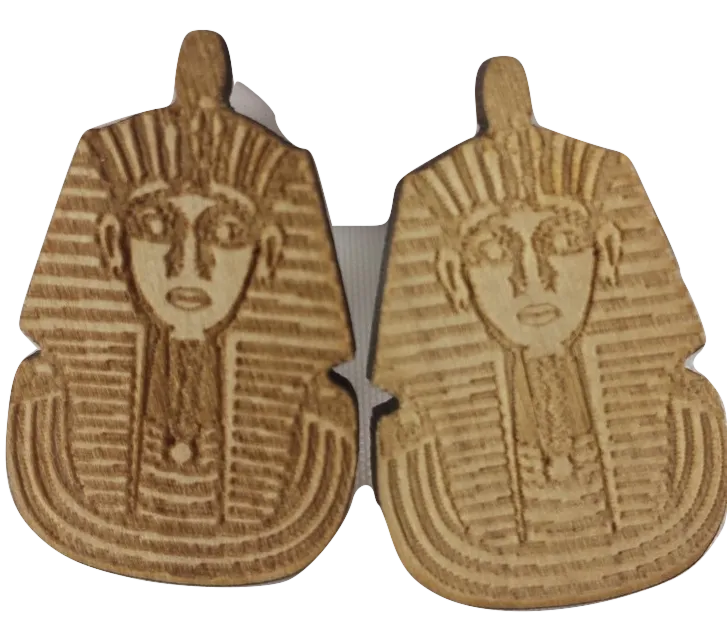 King Tut earrings | Egypt Earrings | Egyptian Earrings | Tutankhamun Jewelry | Wooden king tut