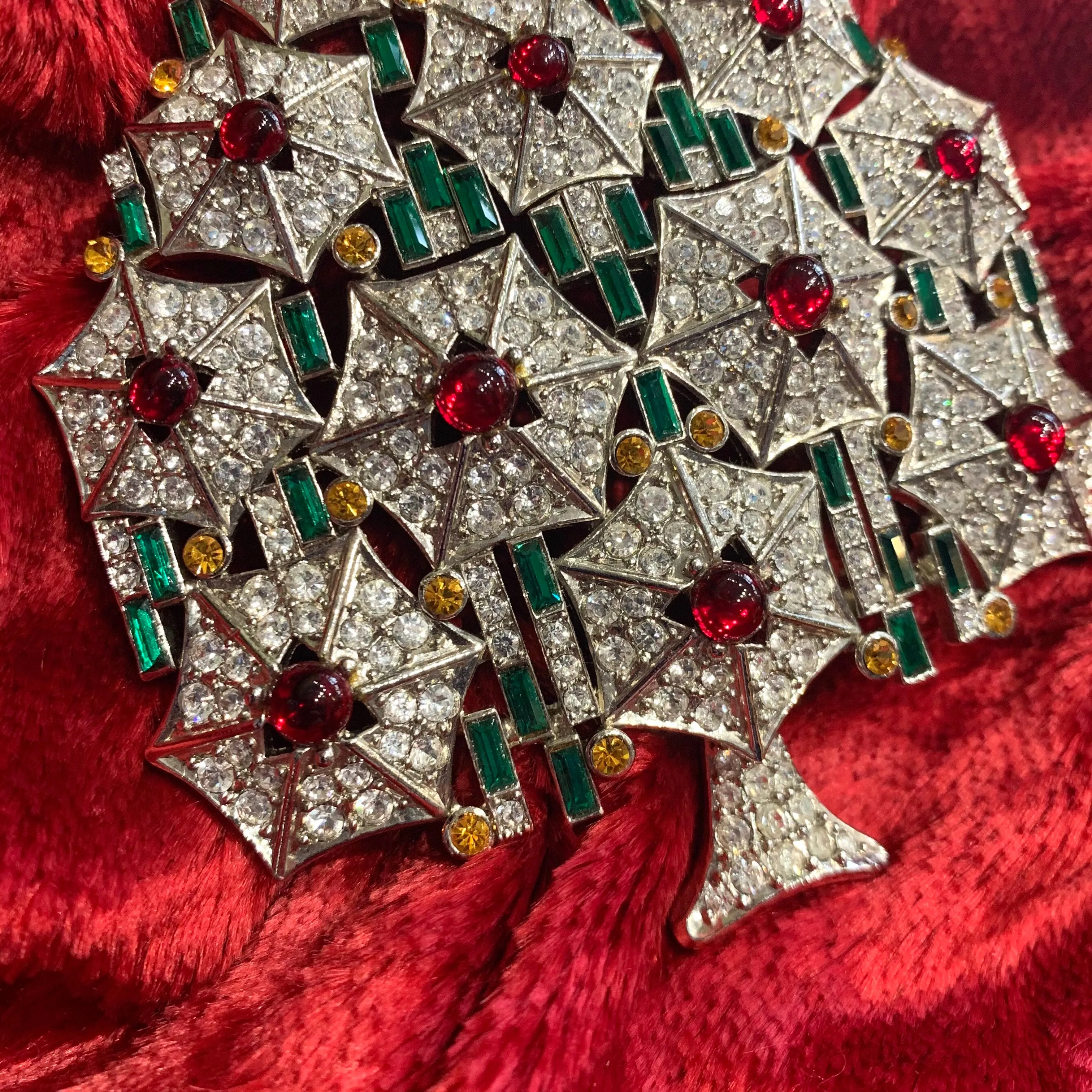 Large Christmas Tree Brooch by Cristobal London