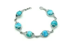 Larimar Six 10mm Round Bracelet