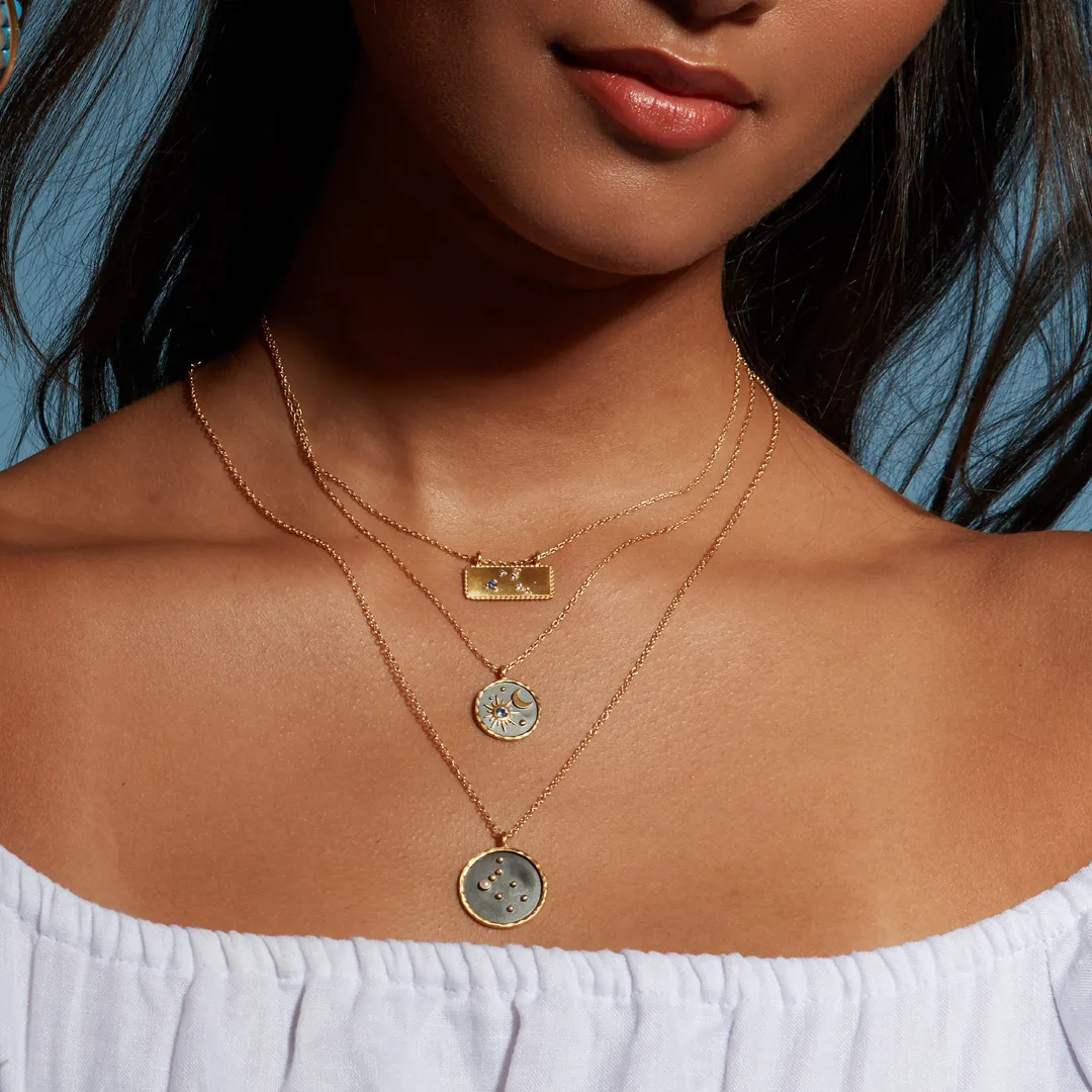 Leo Zodiac Constellation Tablet Necklace