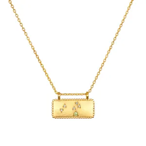 Leo Zodiac Constellation Tablet Necklace