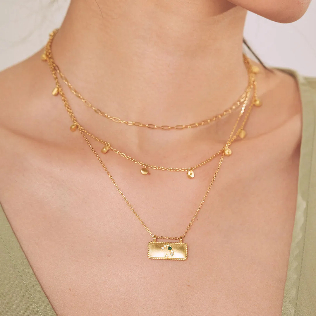 Leo Zodiac Constellation Tablet Necklace