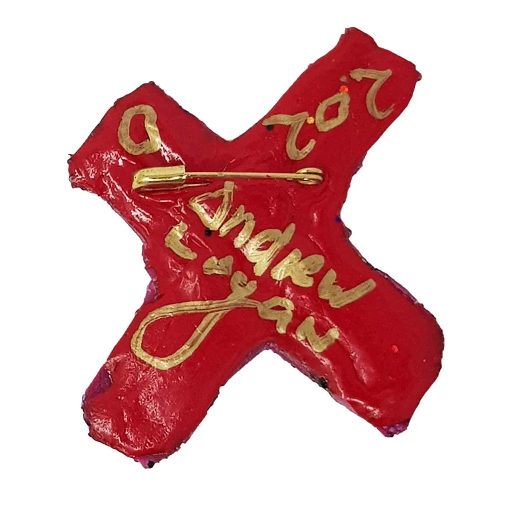 LETTER X -  PURPLE BROOCH