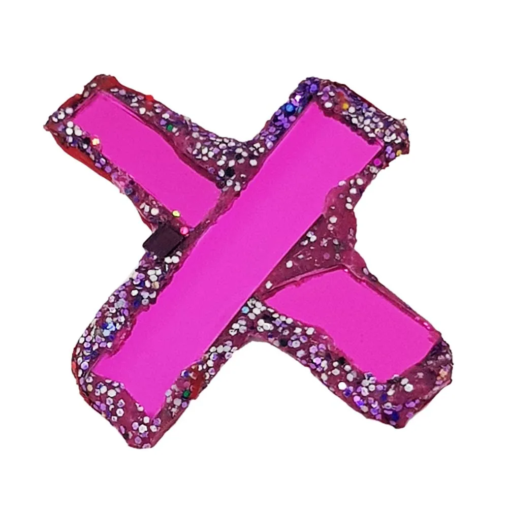LETTER X -  PURPLE BROOCH