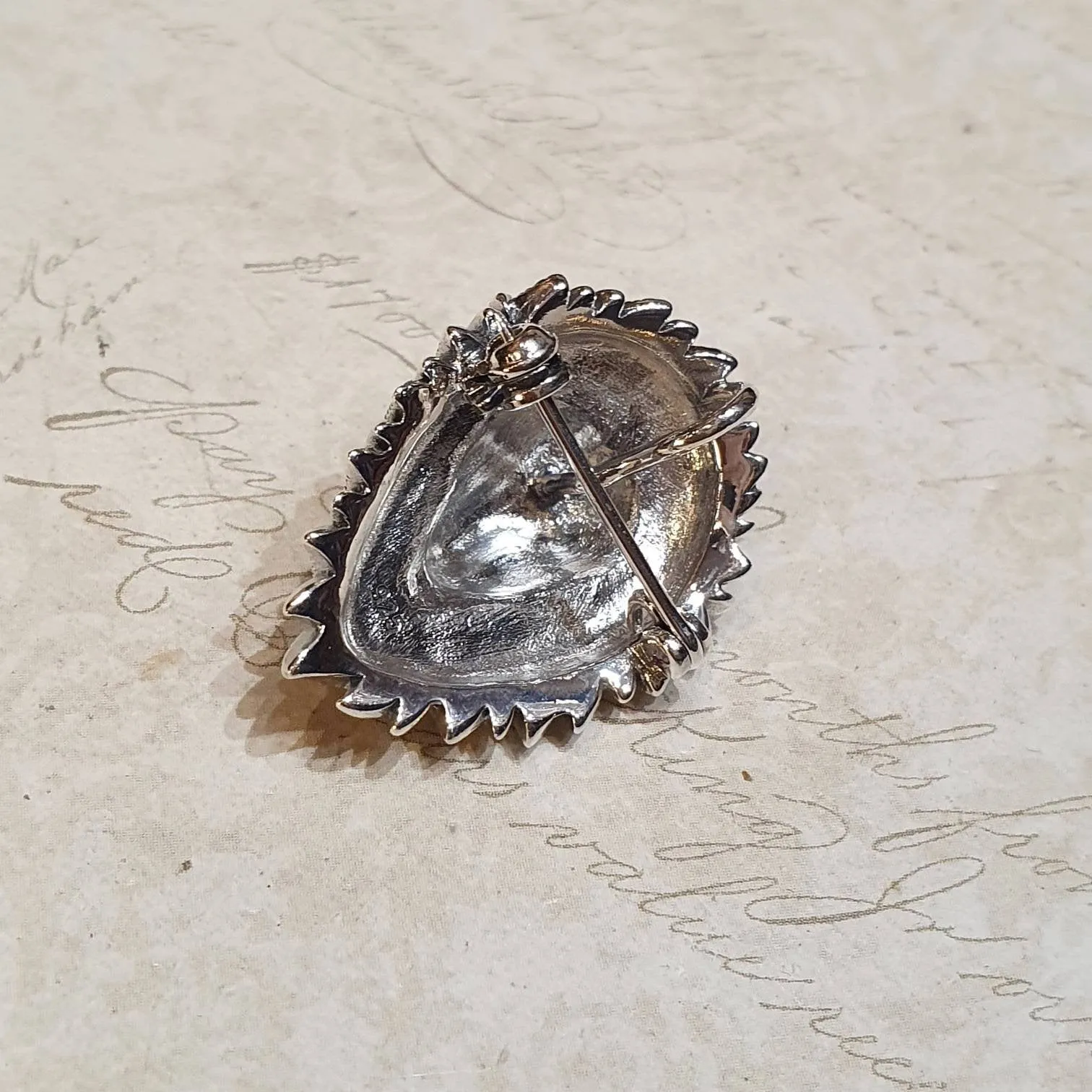 Lion Brooch Pendant Silver Sterling Marcasite