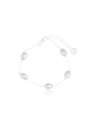 Lola Knight - Faith Pearl Bridal Bracelet - Silver