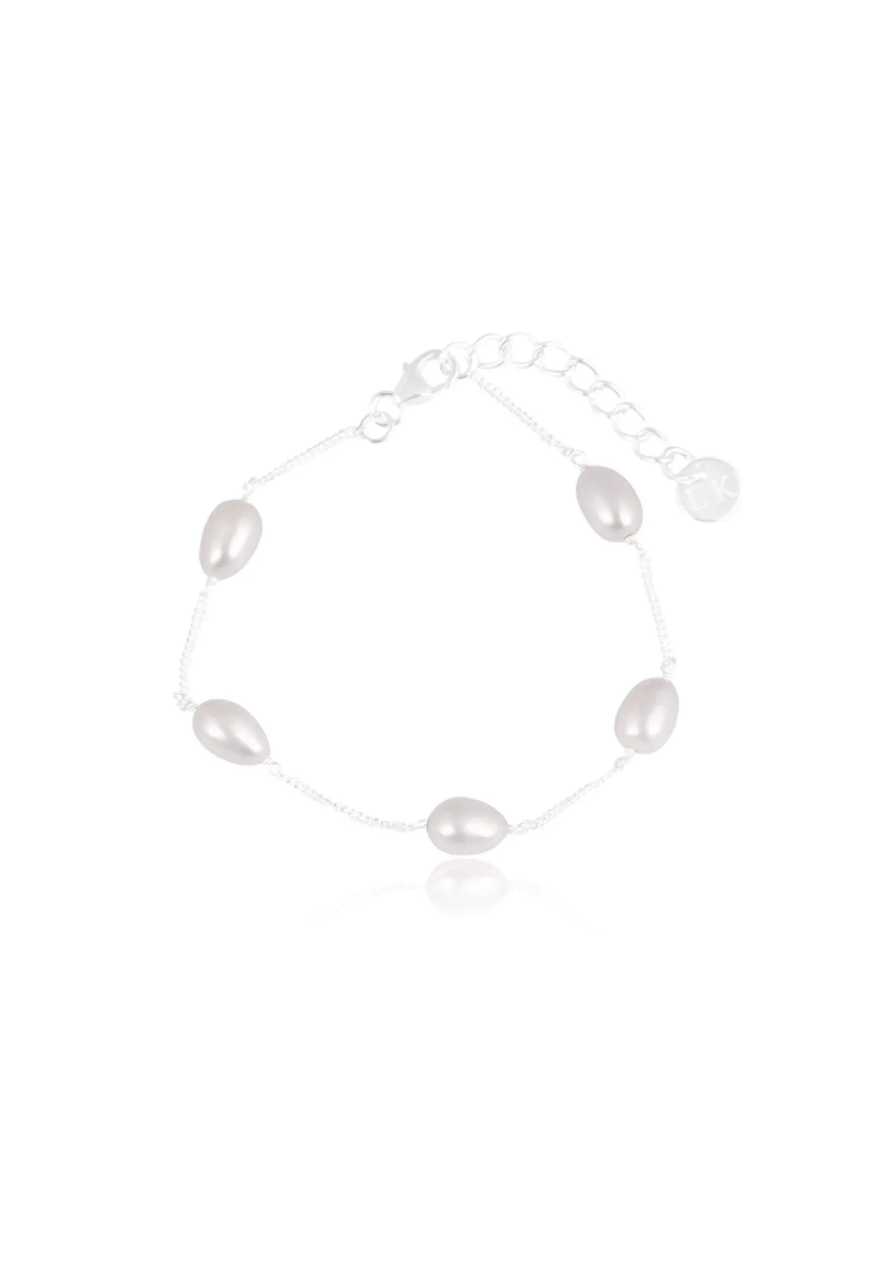Lola Knight - Faith Pearl Bridal Bracelet - Silver