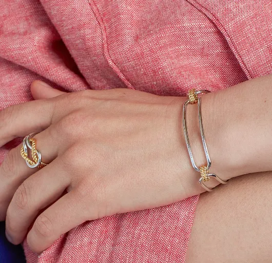 Marina Rope Bar Link Golden Toggle Bracelet