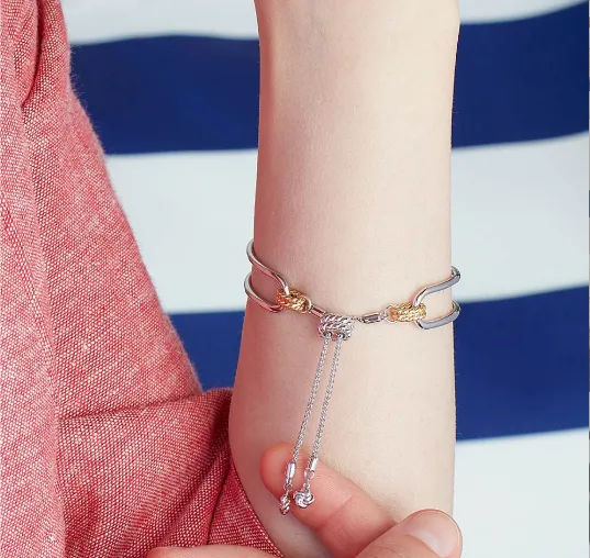 Marina Rope Bar Link Golden Toggle Bracelet