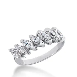 Marquise Diamond Wedding Band (Total Diamond Weight 1.05ct, Quality GH-VS)