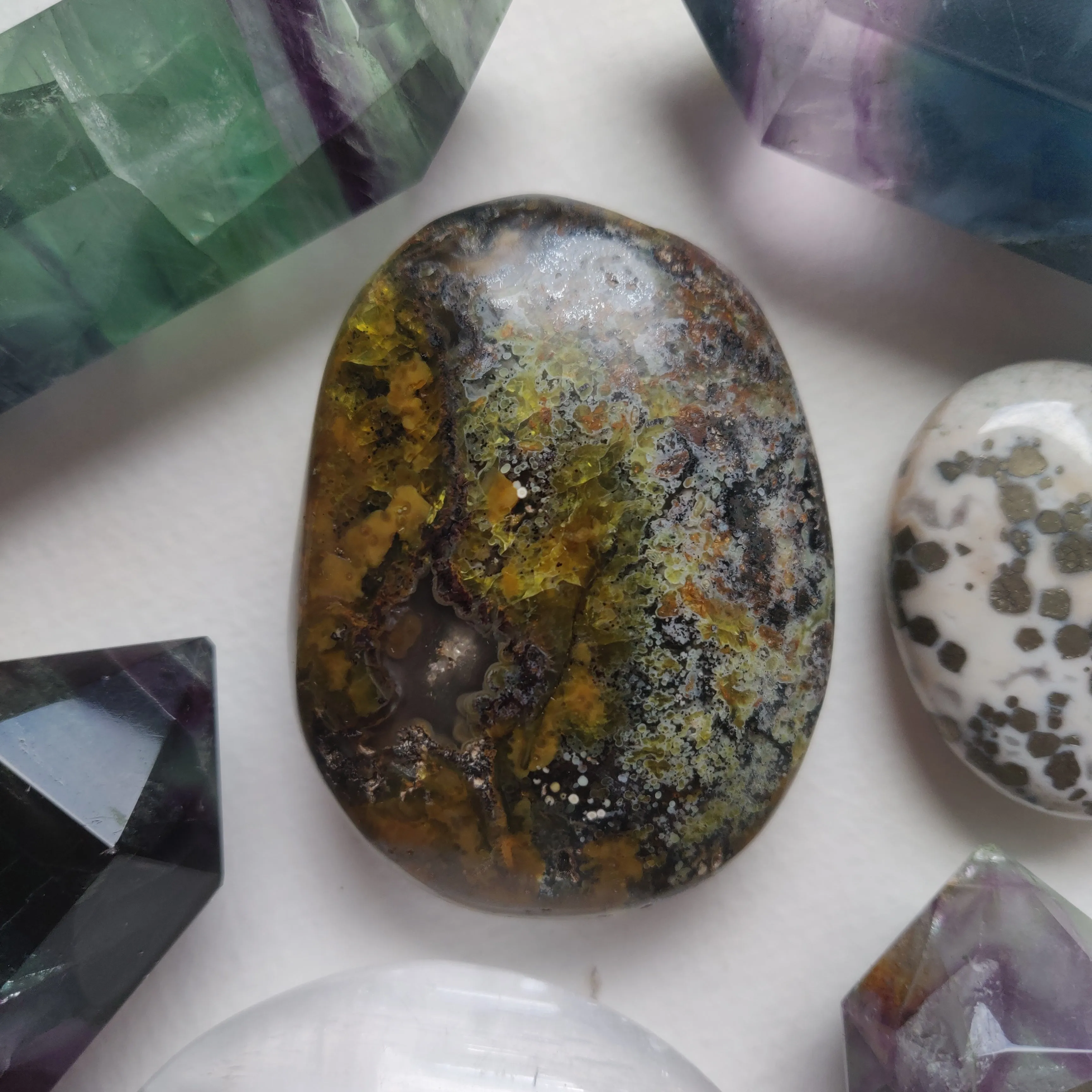 Matrix Green Opal Palm Stone (#2)