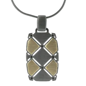 Men's Ruthenium Necklace In 14k Gold With Diamonds