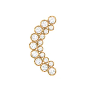 Moissanite Curved Helix Earring in Milgrain Bezel Setting