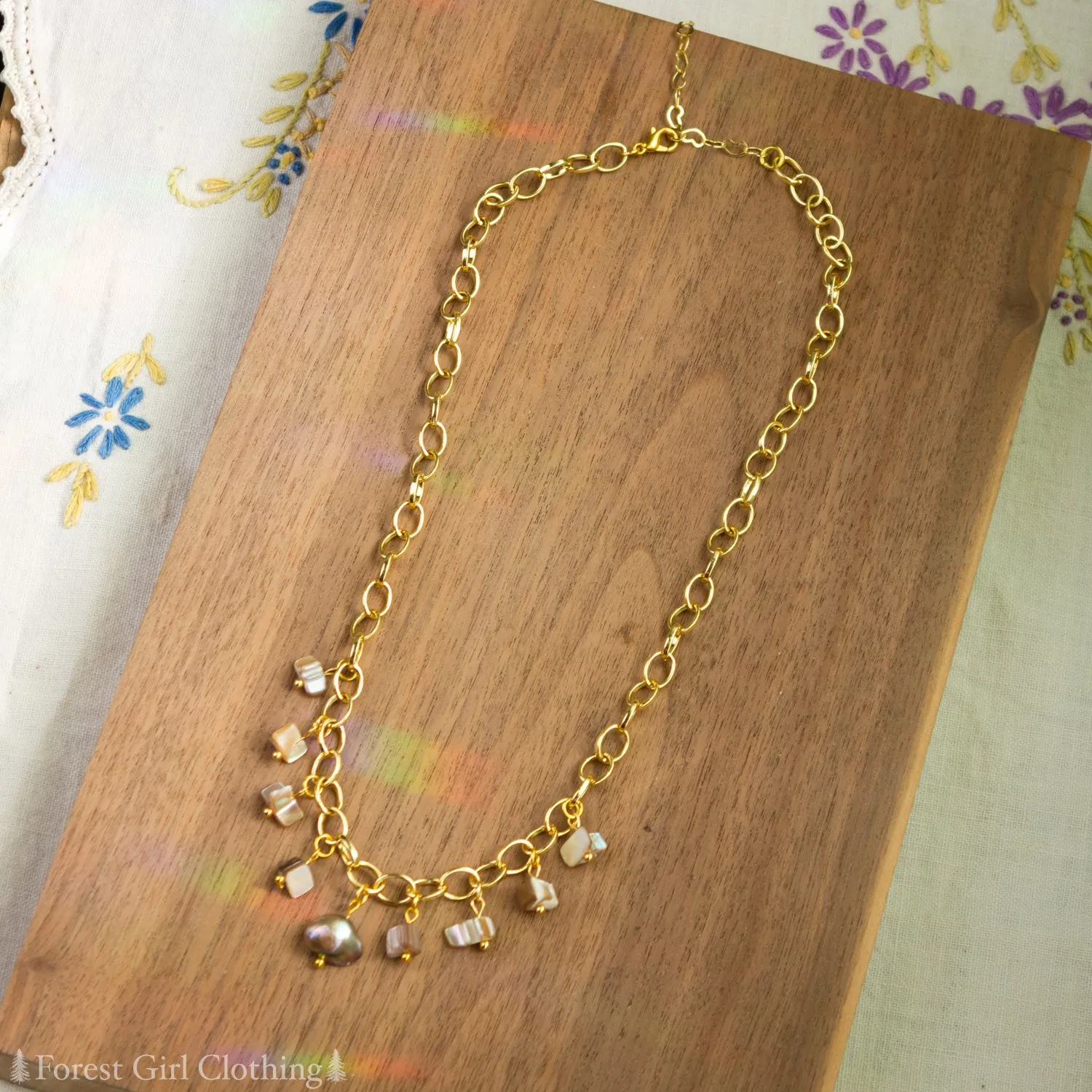 Mother of Pearl Drop Necklace