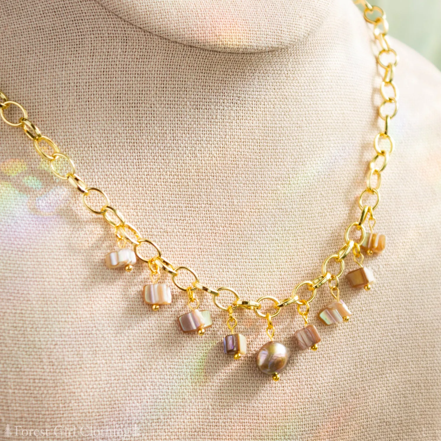 Mother of Pearl Drop Necklace