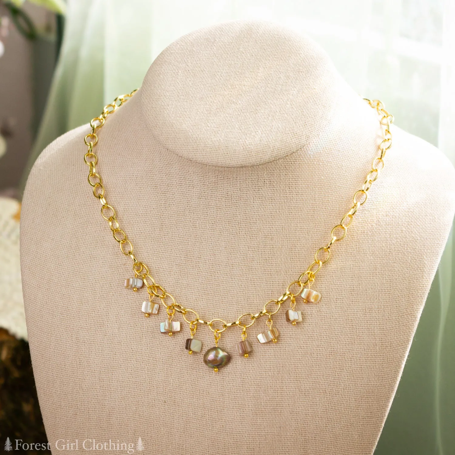Mother of Pearl Drop Necklace